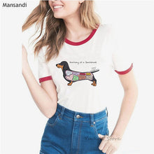 Load image into Gallery viewer, Anatomy of a Dachshund print tshirt women clothes 2019 funny t shirts femme dog lover summer tops female t-shirt streetwear