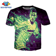 Load image into Gallery viewer, Anime 3d print t shirt Neymar Men Women fashion football t-shirt streetwear rock kid Harajuku tees Funny shirts homme tshirt A82
