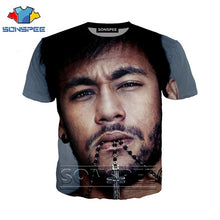 Load image into Gallery viewer, Anime 3d print t shirt Neymar Men Women fashion football t-shirt streetwear rock kid Harajuku tees Funny shirts homme tshirt A82