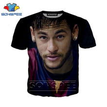 Load image into Gallery viewer, Anime 3d print t shirt Neymar Men Women fashion football t-shirt streetwear rock kid Harajuku tees Funny shirts homme tshirt A82