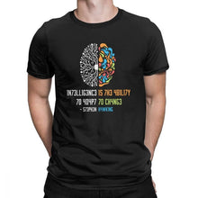 Load image into Gallery viewer, 100% Cotton Tee Shirt Intelligence Men T Shirt Intelligence Is The Ability To Adapt To Change Vintage Science Slogan T-Shirt