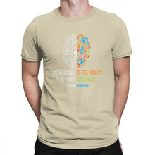 Load image into Gallery viewer, 100% Cotton Tee Shirt Intelligence Men T Shirt Intelligence Is The Ability To Adapt To Change Vintage Science Slogan T-Shirt
