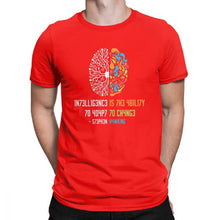 Load image into Gallery viewer, 100% Cotton Tee Shirt Intelligence Men T Shirt Intelligence Is The Ability To Adapt To Change Vintage Science Slogan T-Shirt