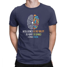 Load image into Gallery viewer, 100% Cotton Tee Shirt Intelligence Men T Shirt Intelligence Is The Ability To Adapt To Change Vintage Science Slogan T-Shirt