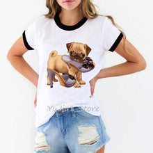 Load image into Gallery viewer, Pug puppy and high heels shoes animal print funny t shirts women dog lover tee shirt femme top tumblr basic tshirt harajuku