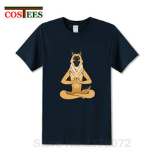 Load image into Gallery viewer, German Shepherd Namaste Yoga T shirt men Parody Buddha master Design German Shepherd Dog T-shirt hip hop streetwear Tshirt homme