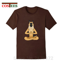 Load image into Gallery viewer, German Shepherd Namaste Yoga T shirt men Parody Buddha master Design German Shepherd Dog T-shirt hip hop streetwear Tshirt homme