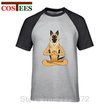 Load image into Gallery viewer, German Shepherd Namaste Yoga T shirt men Parody Buddha master Design German Shepherd Dog T-shirt hip hop streetwear Tshirt homme