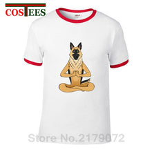 Load image into Gallery viewer, German Shepherd Namaste Yoga T shirt men Parody Buddha master Design German Shepherd Dog T-shirt hip hop streetwear Tshirt homme