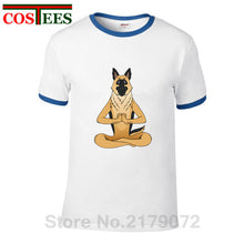 Load image into Gallery viewer, German Shepherd Namaste Yoga T shirt men Parody Buddha master Design German Shepherd Dog T-shirt hip hop streetwear Tshirt homme