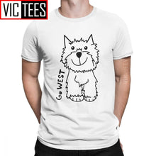 Load image into Gallery viewer, Go West West Highland White Terrier Dog Lovers Tshirt for Men Westie Funny 100 Percent Cotton T Shirt Oversized