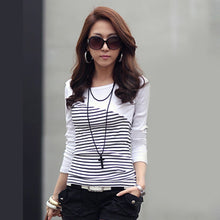 Load image into Gallery viewer, T Shirt Women Clothes 2020 Striped Tshirt Long Sleeve Tops Womens Clothing T-Shirts Cotton Casual Tee Shirt Femme Poleras Mujer