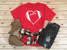 Load image into Gallery viewer, Football Heart T-shirt Unisex Favorite Football Love Shirt football season Shirts football mom tShirt 100%cotton casual tee tops