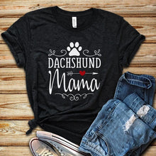 Load image into Gallery viewer, Dachshund Mama Women Tshirt 100% Cotton Summer Harajuku T Shirt Aesthetic Graphic Tees Dog Lover Tops Kawaii Clothes Drop Ship
