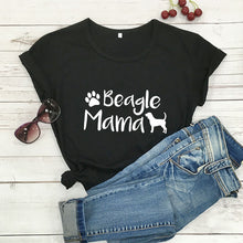 Load image into Gallery viewer, Beagle Mama Printed New Arrival Wome's Funny 100%Cotton T-Shirt Dog Lover Shirts Gift for Dog Mom Beagle Mom Tees