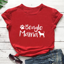 Load image into Gallery viewer, Beagle Mama Printed New Arrival Wome's Funny 100%Cotton T-Shirt Dog Lover Shirts Gift for Dog Mom Beagle Mom Tees