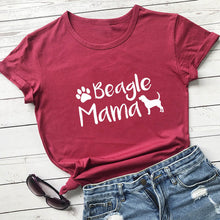 Load image into Gallery viewer, Beagle Mama Printed New Arrival Wome's Funny 100%Cotton T-Shirt Dog Lover Shirts Gift for Dog Mom Beagle Mom Tees