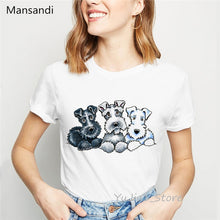 Load image into Gallery viewer, Schnauzer Lover dog animal print t-shirt graphic tees women clothes 2019 funny vogue t shirts harajuku shirt tumblr tops tee