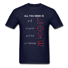 Load image into Gallery viewer, Geometric Algebra Equation Graph Tshirts A ll You Need Is Love Math Science Problem Black Fashion TeeShirt Plus Size New T Shirt