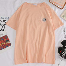 Load image into Gallery viewer, korean kawaii Stripped T Shirt New Fashion Clothes for Women Summer tees Tops embroidery 90's girls Tshirt Harajuku Streetwear