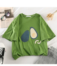 Load image into Gallery viewer, korean kawaii Stripped T Shirt New Fashion Clothes for Women Summer tees Tops embroidery 90's girls Tshirt Harajuku Streetwear