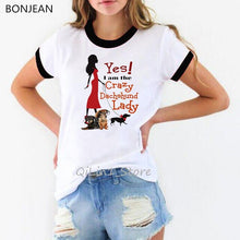 Load image into Gallery viewer, Crazy dog lady tshirt funny t shirts women cute summer top bulldog/ dachshund/ Chihuahua dog lover Christmas gift graphic tees