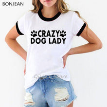 Load image into Gallery viewer, Crazy dog lady tshirt funny t shirts women cute summer top bulldog/ dachshund/ Chihuahua dog lover Christmas gift graphic tees