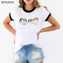 Load image into Gallery viewer, Harajuku kawaii Cavalier King Charles Spaniel Dog printed tshirt women’s friends dog lover tee shirt femme white t shirt