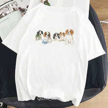 Load image into Gallery viewer, Harajuku kawaii Cavalier King Charles Spaniel Dog printed tshirt women’s friends dog lover tee shirt femme white t shirt
