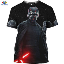 Load image into Gallery viewer, SONSPEE 3D Science Fiction Movie Star Wars T-Shirt Space War The Rise Of Skywalker T-Shirt Robot Men Shirt Mask Spaceship Tops