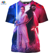 Load image into Gallery viewer, SONSPEE 3D Science Fiction Movie Star Wars T-Shirt Space War The Rise Of Skywalker T-Shirt Robot Men Shirt Mask Spaceship Tops