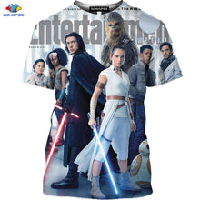 Load image into Gallery viewer, SONSPEE 3D Science Fiction Movie Star Wars T-Shirt Space War The Rise Of Skywalker T-Shirt Robot Men Shirt Mask Spaceship Tops
