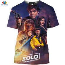Load image into Gallery viewer, SONSPEE 3D Science Fiction Movie Star Wars T-Shirt Space War The Rise Of Skywalker T-Shirt Robot Men Shirt Mask Spaceship Tops