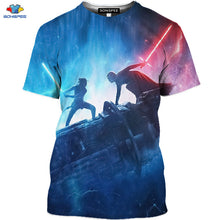 Load image into Gallery viewer, SONSPEE 3D Science Fiction Movie Star Wars T-Shirt Space War The Rise Of Skywalker T-Shirt Robot Men Shirt Mask Spaceship Tops