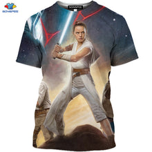 Load image into Gallery viewer, SONSPEE 3D Science Fiction Movie Star Wars T-Shirt Space War The Rise Of Skywalker T-Shirt Robot Men Shirt Mask Spaceship Tops