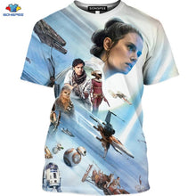 Load image into Gallery viewer, SONSPEE 3D Science Fiction Movie Star Wars T-Shirt Space War The Rise Of Skywalker T-Shirt Robot Men Shirt Mask Spaceship Tops