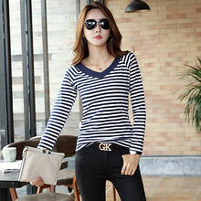 Load image into Gallery viewer, T Shirt Women 2020 Four Seasons New Top Shirts Long sleeve Tshirt Striped Female T-Shirt Women's Tops Tee Shirt Fashion Femme