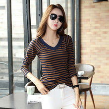 Load image into Gallery viewer, T Shirt Women 2020 Four Seasons New Top Shirts Long sleeve Tshirt Striped Female T-Shirt Women's Tops Tee Shirt Fashion Femme