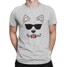 Load image into Gallery viewer, Novelty Cute West Highland White Terrier Dog Face With Sunglasses Westie Lovers Tshirt for Men 100 Percent Cotton T Shirt