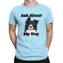 Load image into Gallery viewer, Men T-Shirt Border Collie 100 Percent Cotton Dogs Lover Pet Collies Dog Tshirt Round Neck Clothes Oversized