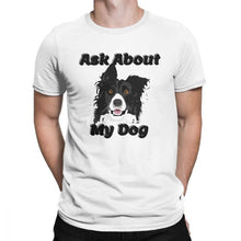 Load image into Gallery viewer, Men T-Shirt Border Collie 100 Percent Cotton Dogs Lover Pet Collies Dog Tshirt Round Neck Clothes Oversized