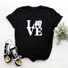 Load image into Gallery viewer, Funny I Love Chow Chow print cotton t shirts for women dog lover girlfriend Graphic Tees summer casual Female Tops drop ship
