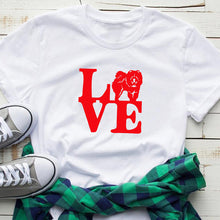 Load image into Gallery viewer, Funny I Love Chow Chow print cotton t shirts for women dog lover girlfriend Graphic Tees summer casual Female Tops drop ship