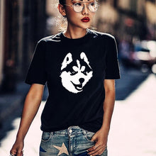 Load image into Gallery viewer, Harajuku Siberian Husky cotton T shirt Husky Gifts women Clothing With Dog Graphic Tees dog lovers shirt summer tops