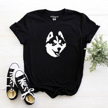 Load image into Gallery viewer, Harajuku Siberian Husky cotton T shirt Husky Gifts women Clothing With Dog Graphic Tees dog lovers shirt summer tops