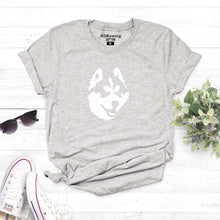 Load image into Gallery viewer, Harajuku Siberian Husky cotton T shirt Husky Gifts women Clothing With Dog Graphic Tees dog lovers shirt summer tops