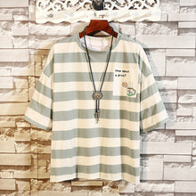 Load image into Gallery viewer, Men's Cotton Fashion T-shirt Mens Summer Striped Tshirts 5XL Casual Funny T Shirt Tees Man Oversized Tee Shirts Male Streetwear