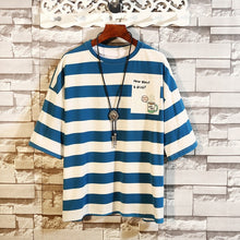 Load image into Gallery viewer, Men's Cotton Fashion T-shirt Mens Summer Striped Tshirts 5XL Casual Funny T Shirt Tees Man Oversized Tee Shirts Male Streetwear