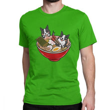 Load image into Gallery viewer, Border Collie Japanese Ramen Kawaii Tshirt for Men Dogs Lover Pet Collies Dog Cotton T Shirt Oversized