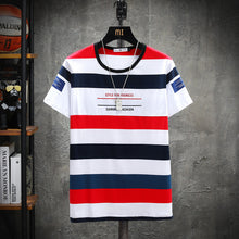 Load image into Gallery viewer, Men's Cotton Fashion T-shirt Mens Summer Funny Streetwear Tshirts 5XL Casual Striped T shirt Tee Man 6XL Oversized Tops & Tees